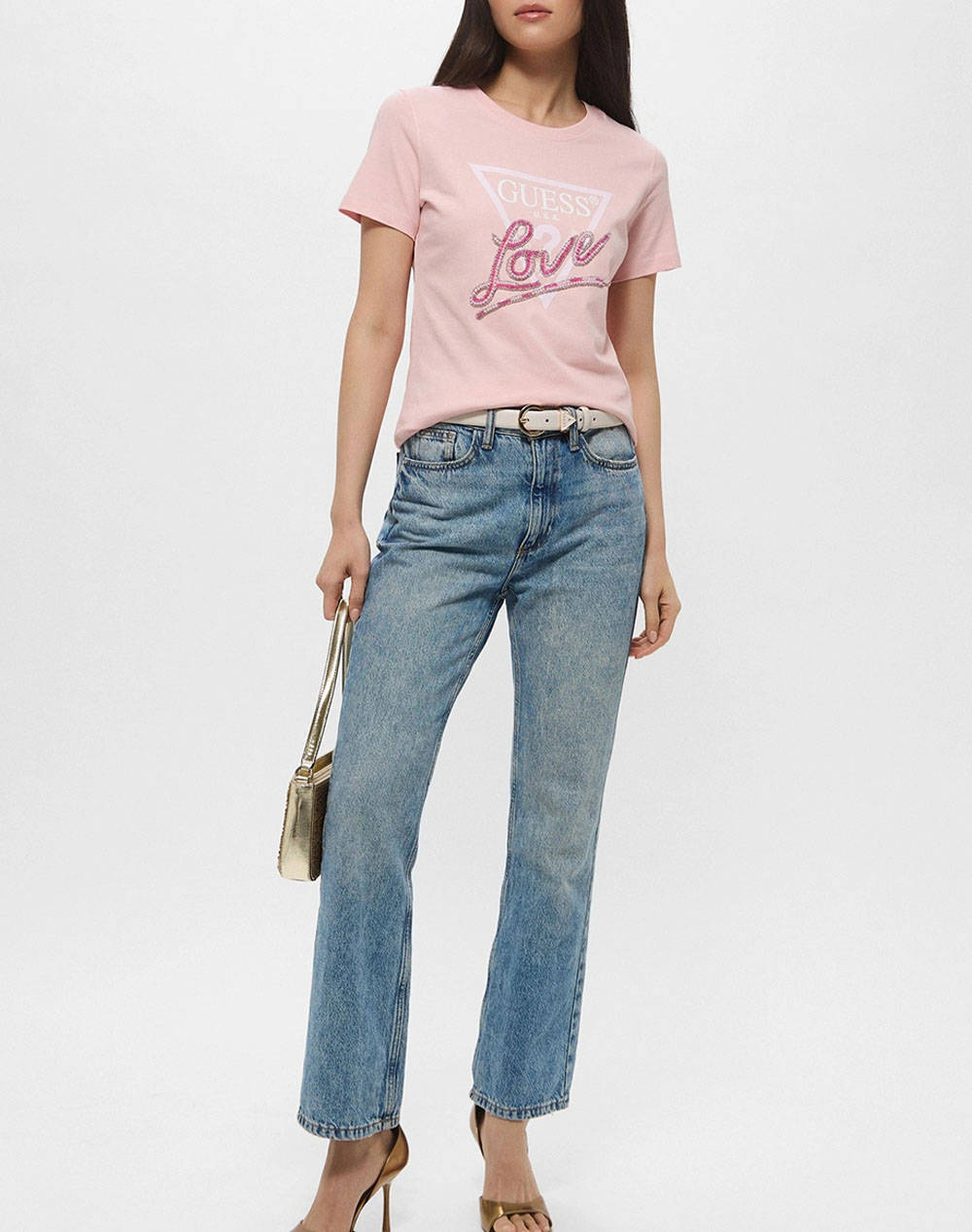 GUESS CN SS LOVE TRIANGLE TEE BLUZA DE DAMA