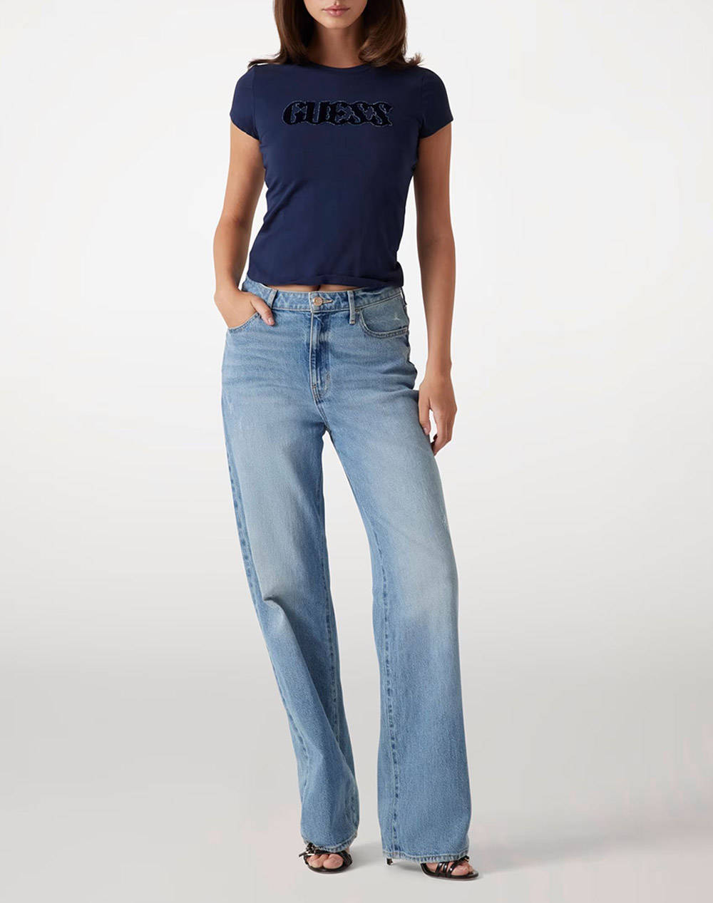 GUESS SS PONY HAIR LOGO R5 TEE BLUZA DE DAMA