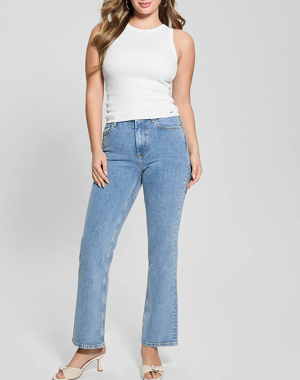 GUESS ALEXIA SEQUINS TANK TOP DE DAMA TRICOTAT