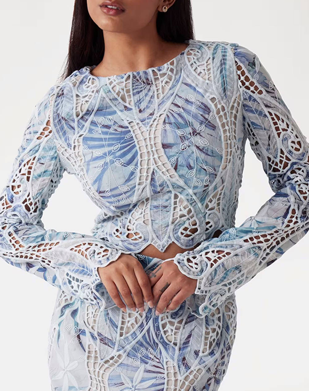 GUESS LS ANASTASIA LACE TOP BLUZA DE DAMA