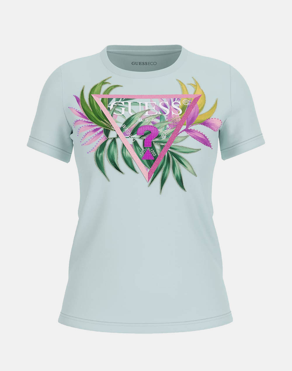 GUESS CN SS LEAF TRIANGLE TEE BLUZA DE DAMA