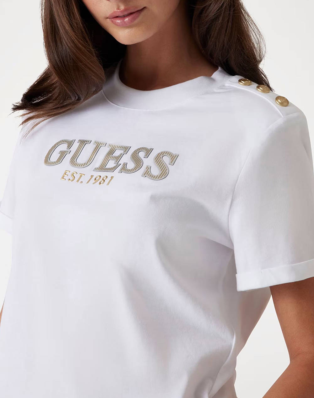 GUESS CN SS CROPPED WASHED LOGO TEE BLUZA DE DAMA