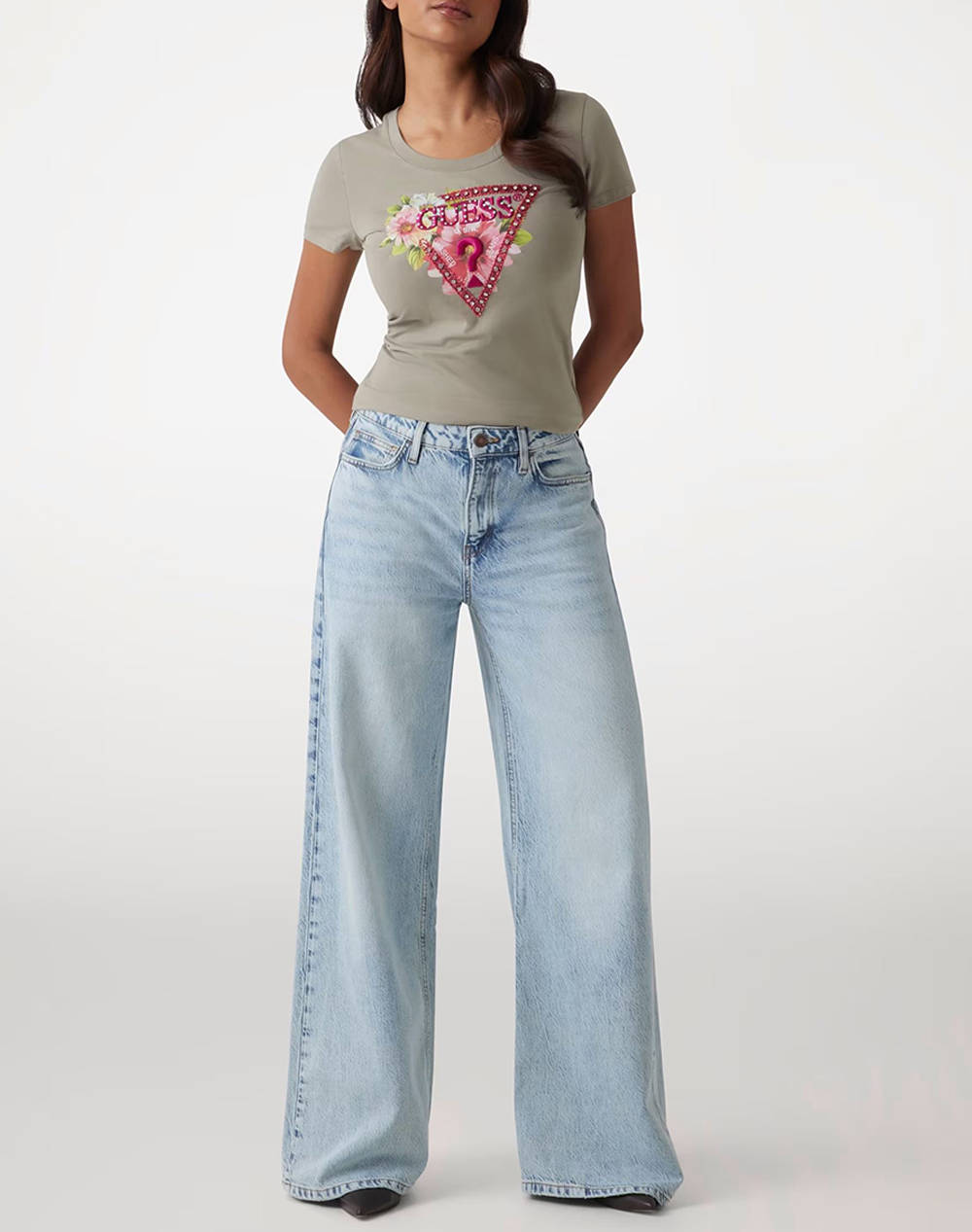 GUESS SS CN TRIANGLE BEADS TEE BLUZA DE DAMA