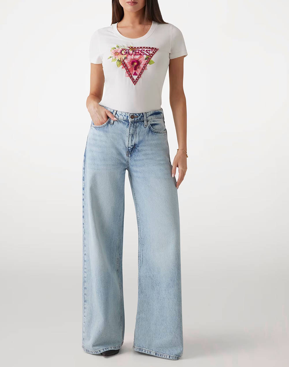 GUESS SS CN TRIANGLE BEADS TEE BLUZA DE DAMA