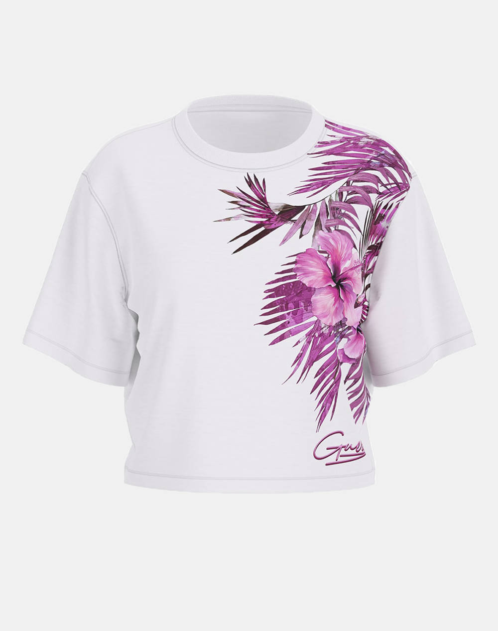 GUESS CN SS LOGO PALM PRINT TEE BLUZA DE DAMA