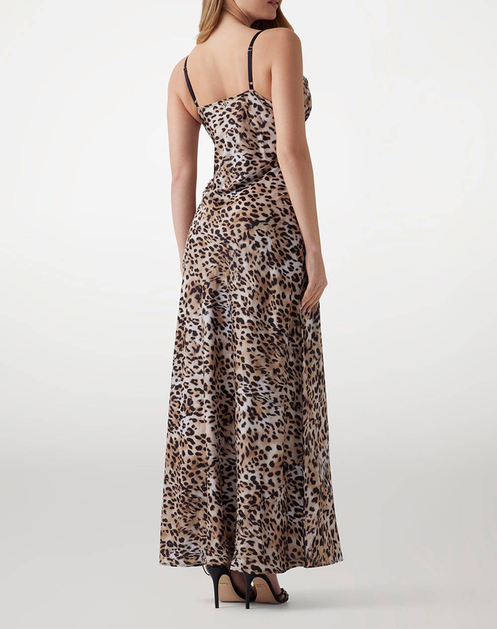 GUESS ADLE LACE NECKLINE LONG DRESS ROCHIE DE DAMA