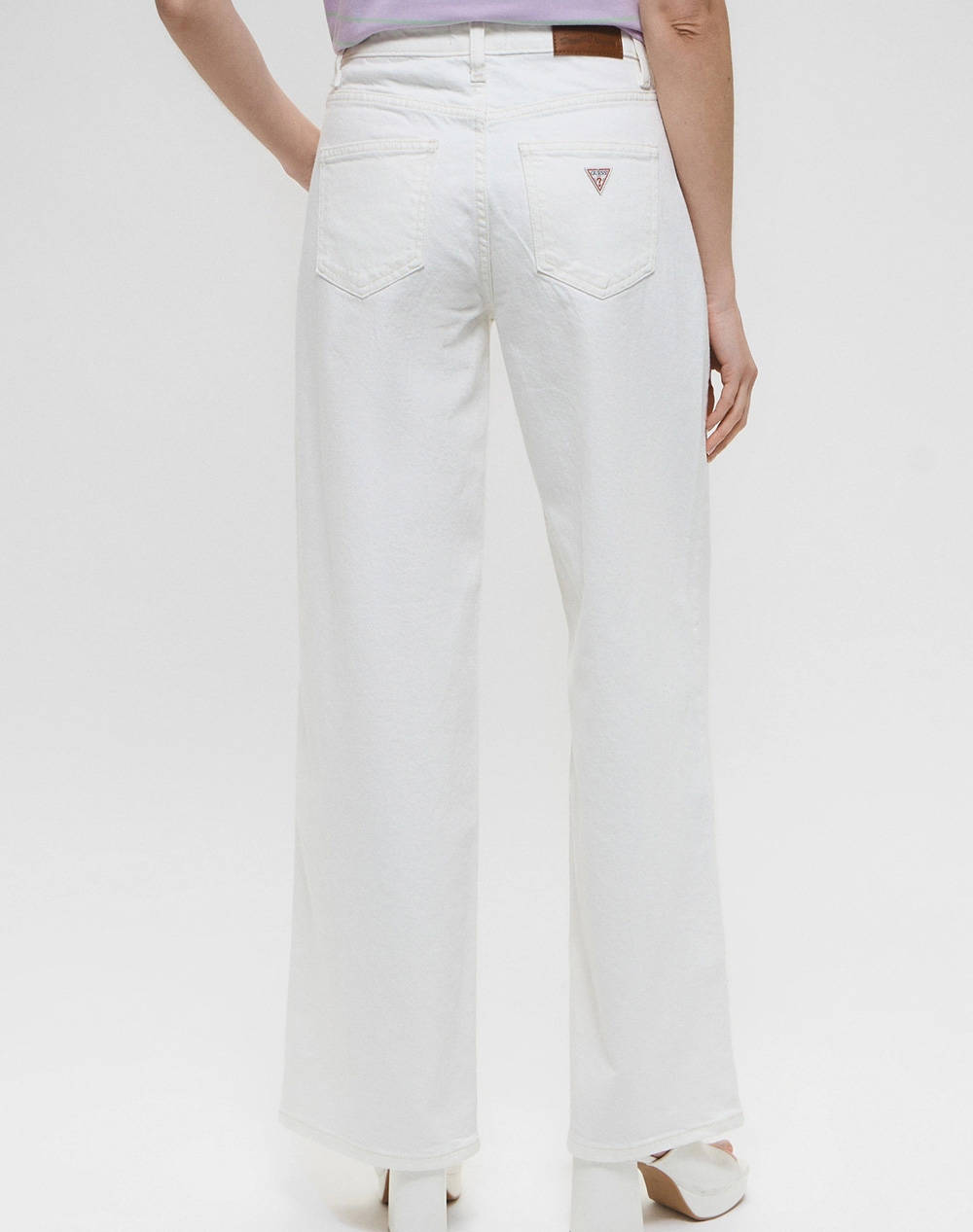 GUESS JEANS GJ G11 WIDE LEG - ECO REGEN CO AGATE STR WHITE PANTALONI DE DAMA