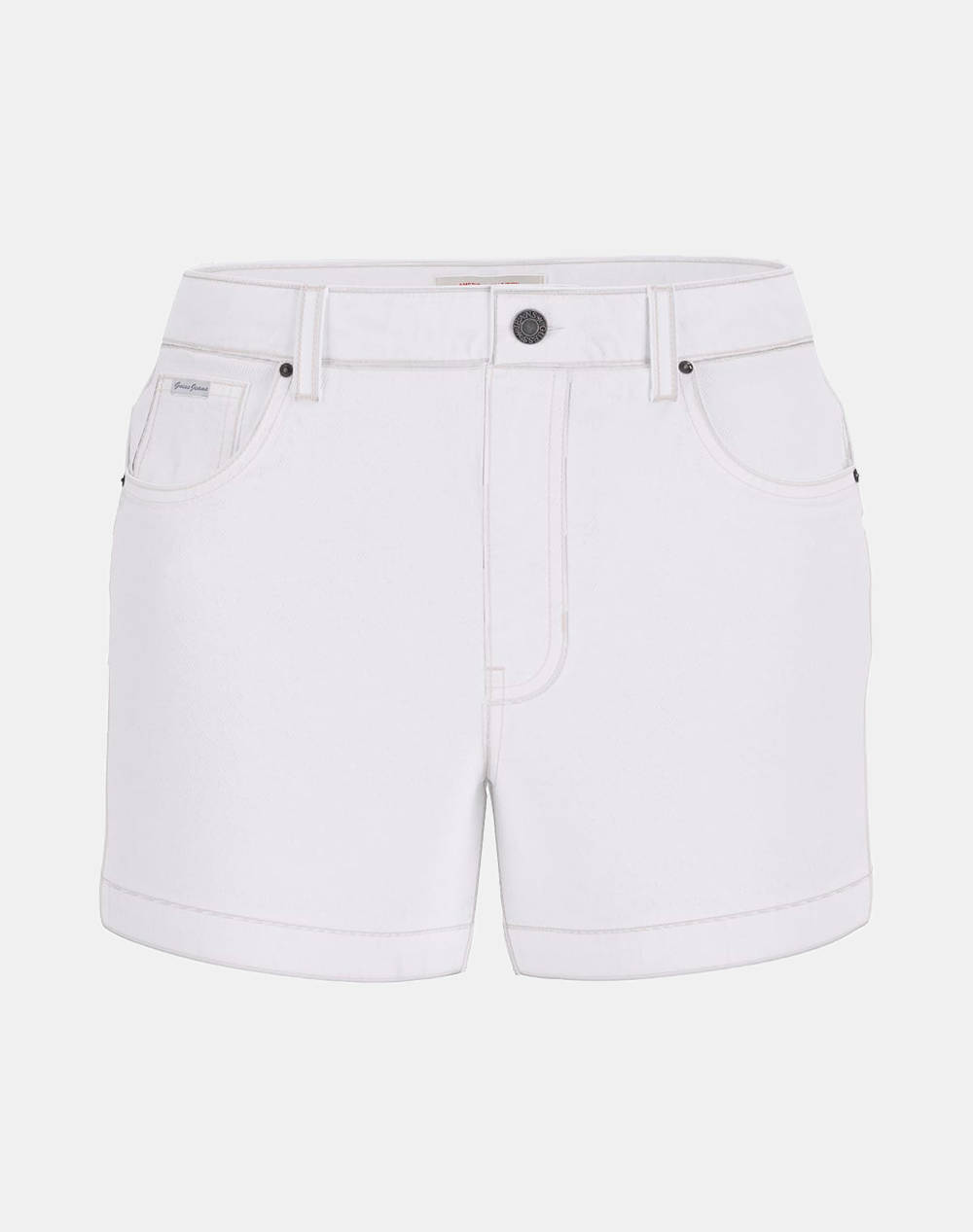 GUESS JEANS GJ HIGHWAIST MOM SHO - ECO REGEN CO AGATE STR WHITE PANTALONI SCURTI DE DAMA