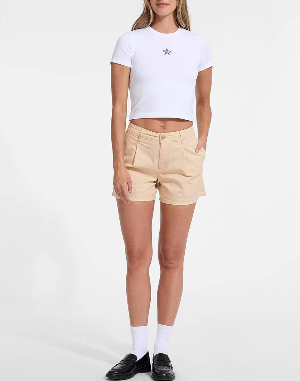 GUESS JEANS GJ CLASSIC SHORT - ECO ORG CO ESSENTIAL STR TWILL DE DAMA