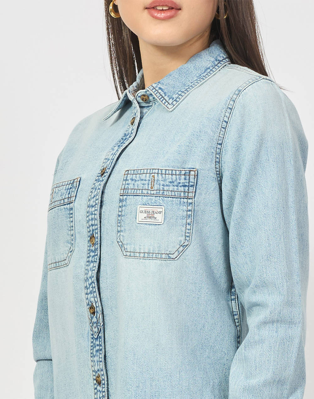 GUESS JEANS GJ REGULAR LS DENIM SHIRT CAMASA DE DAMA