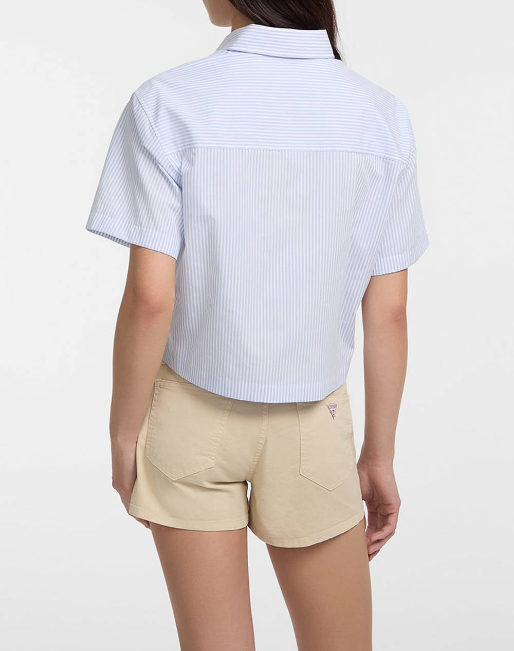 GUESS JEANS GJ SS CAMP COLLAR BO - ORGANIC YD LIGHT COTTON POPLIN CAMASA DE DAMA