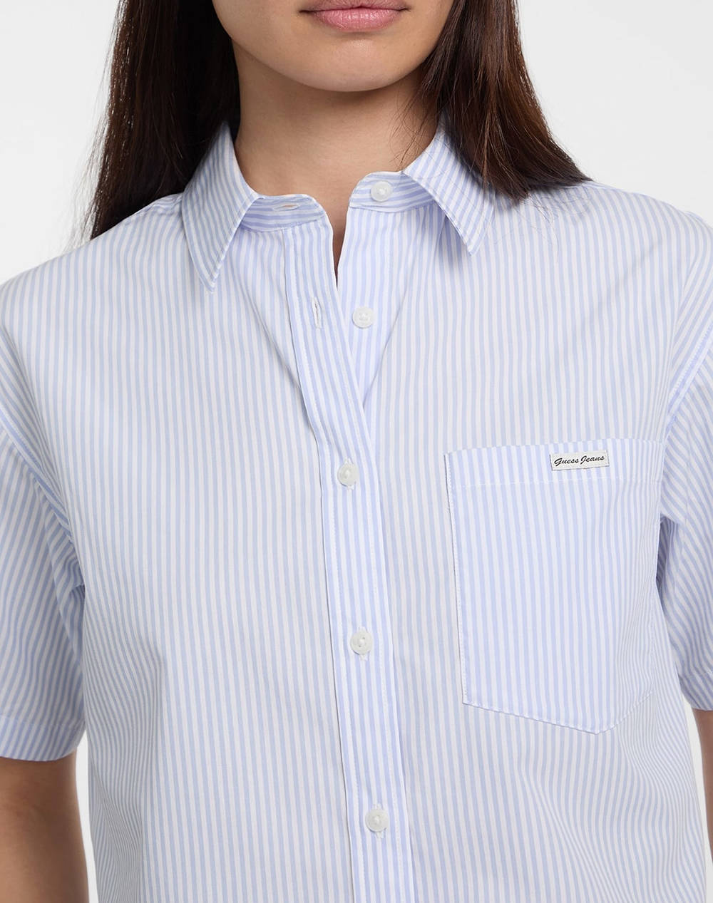 GUESS JEANS GJ SS CAMP COLLAR BO - ORGANIC YD LIGHT COTTON POPLIN CAMASA DE DAMA