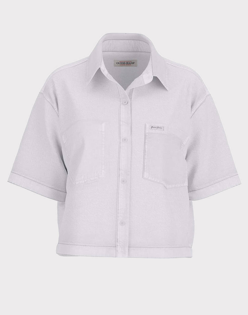 GUESS JEANS GJ BOXY SS SHIRT - ECO ORG CO NATURAL RG WHITE CAMASA DE DAMA