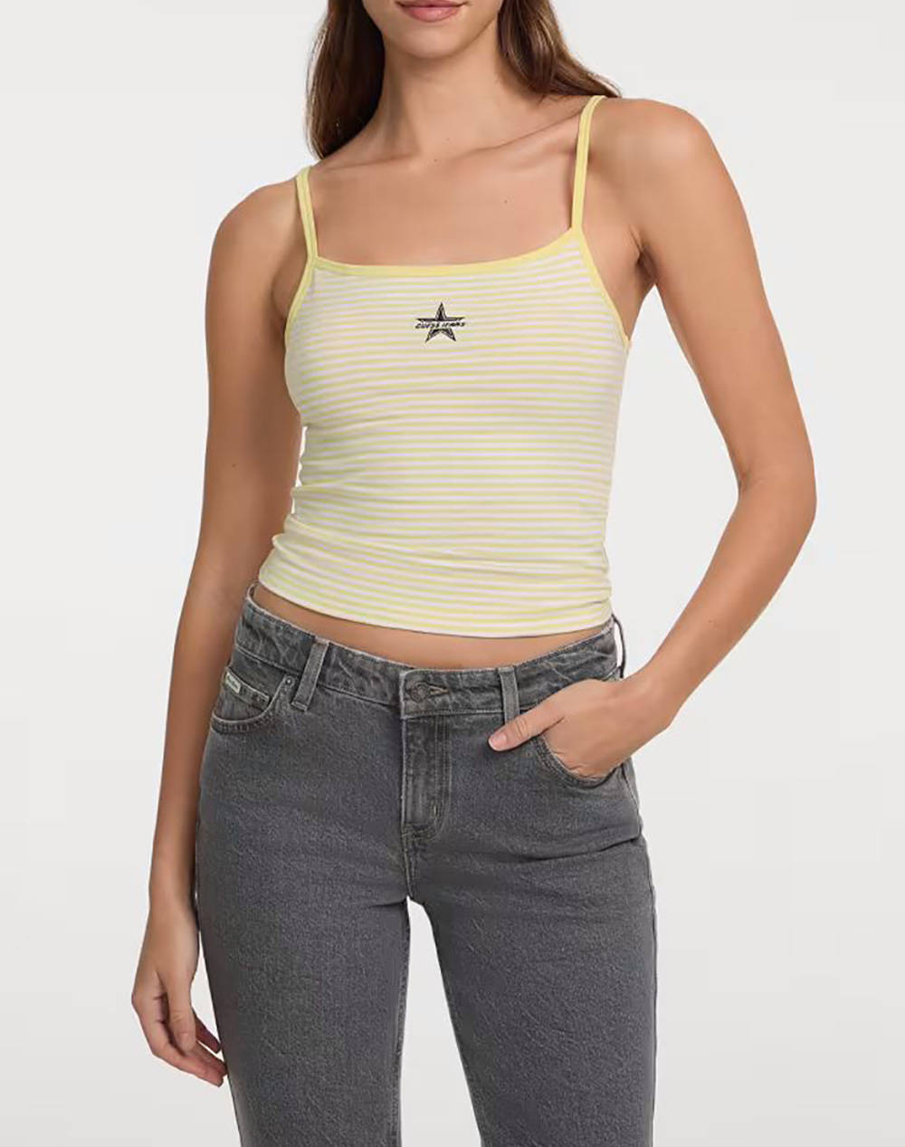 GUESS JEANS GJ EMB STAR TANK TOP - ORG CO JERSEY YD STRETCH 180 BLUZA W
