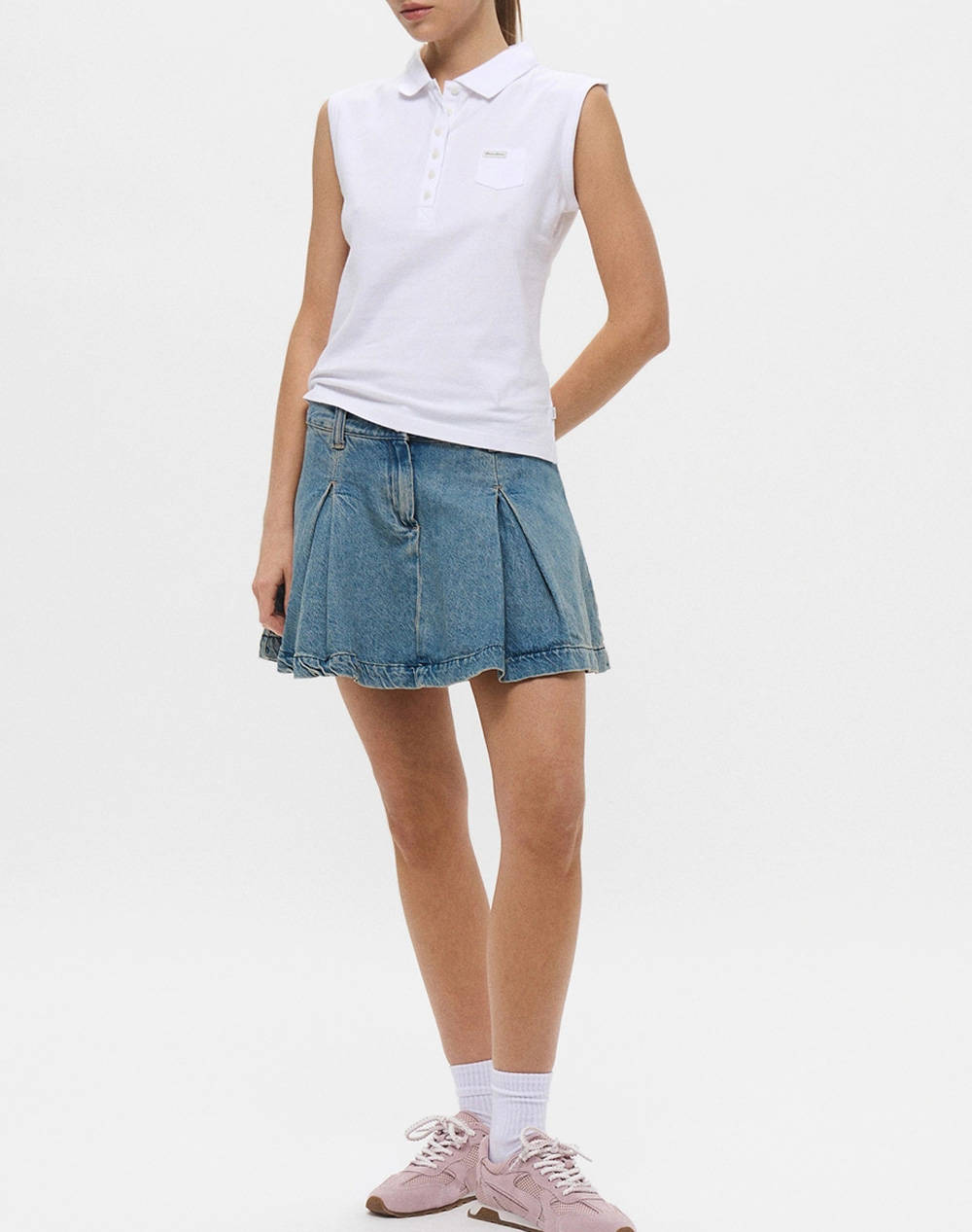 GUESS JEANS GJ SLEEVELESS COLLAR SLIM PKT BLUZA DE DAMA