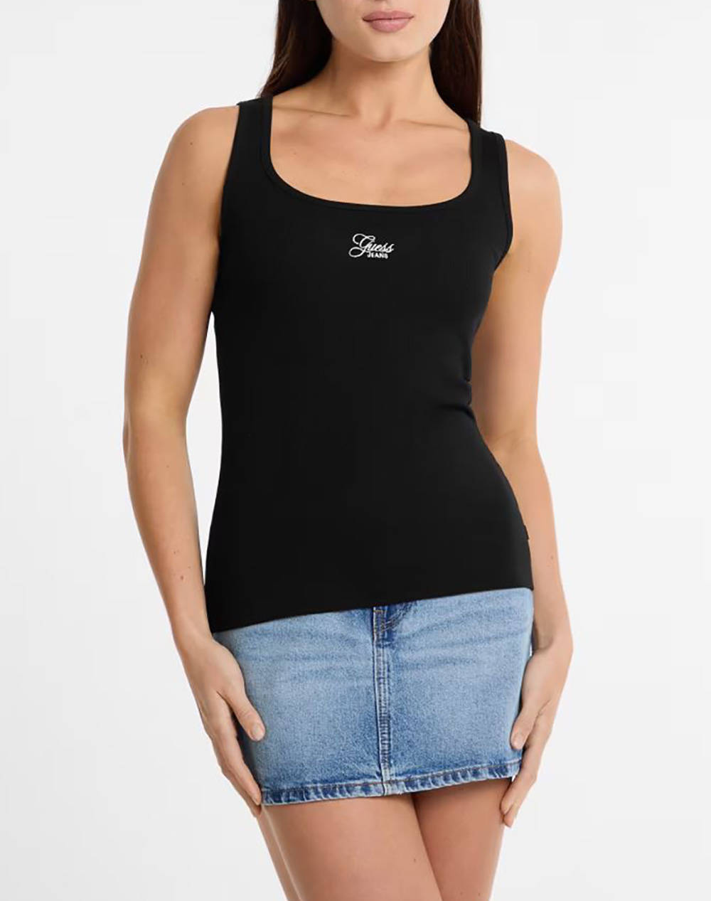 GUESS JEANS GJ TANK TOP SLIM RIB - ORG CO GUNNAR STR RIB 215 BLUZA W