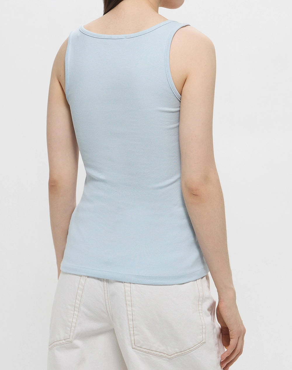 GUESS JEANS GJ TANK TOP SLIM RIB - ORG CO GUNNAR STR RIB 215 BLUZA W