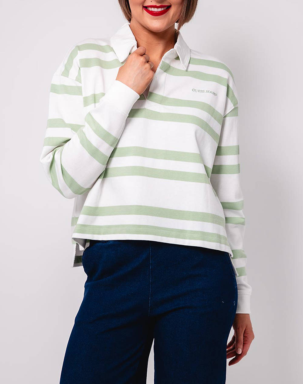 GUESS JEANS GJ LS RUGBY POLO SHIRT BLUZA DE DAMA