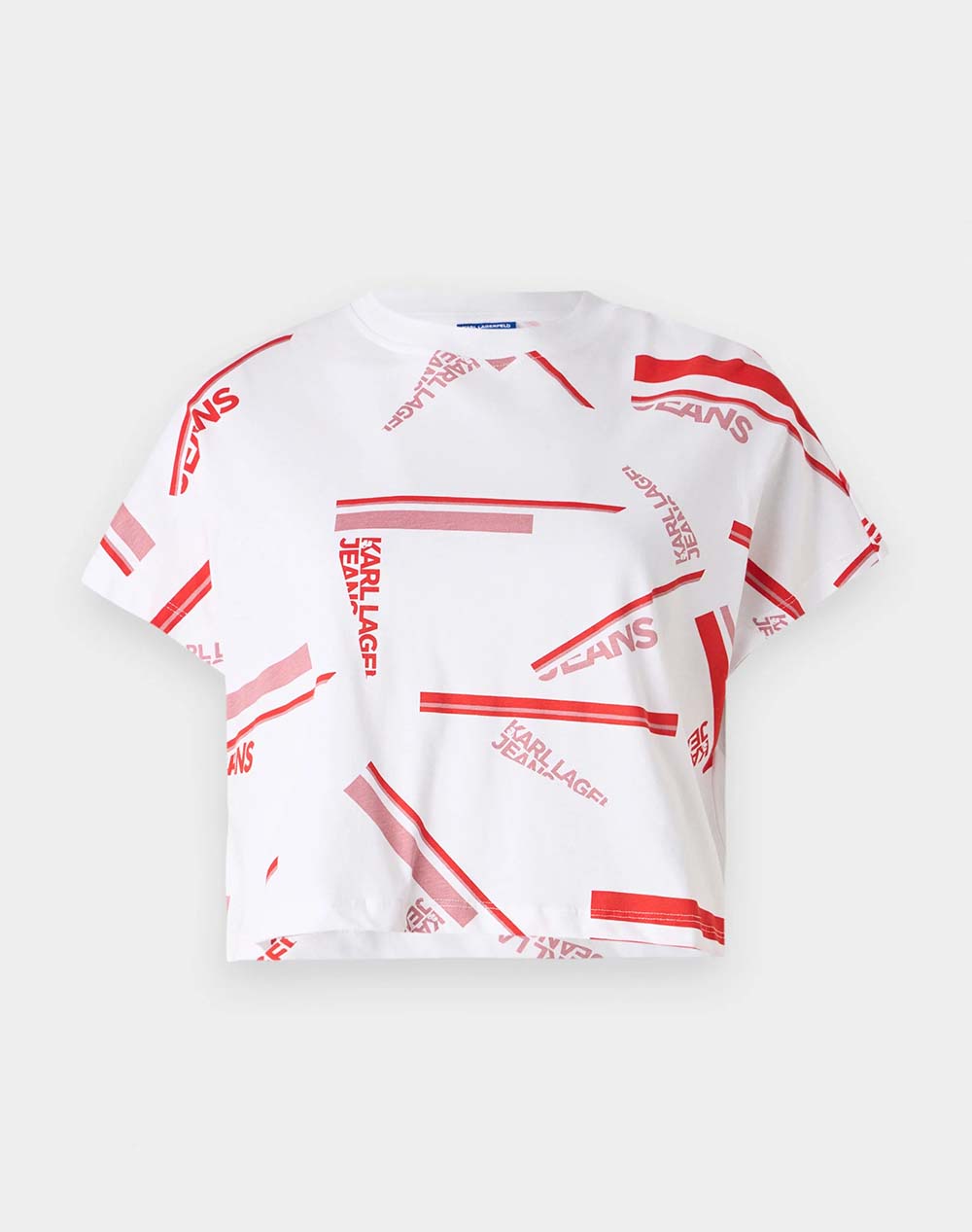 KARL LAGERFELD KLJ BOXY AOP STRIPE TEE
