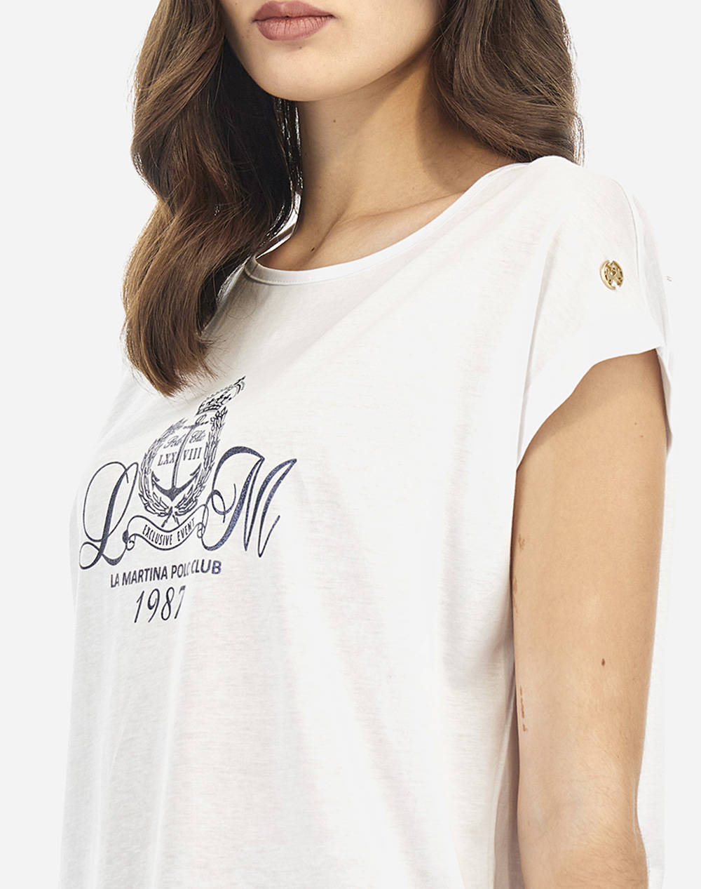 LA MARTINA BLUZA T-SHIRT KM WOMAN T-SHIRT S/S 40/1 COTTON