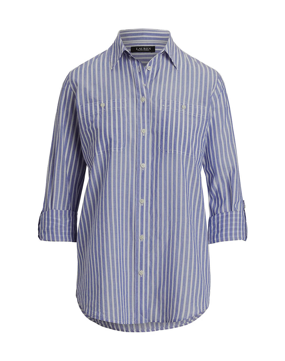 LAUREN RALPH LAUREN RIMNAN-LONG SLEEVE-BUTTON FRONT SHIRT