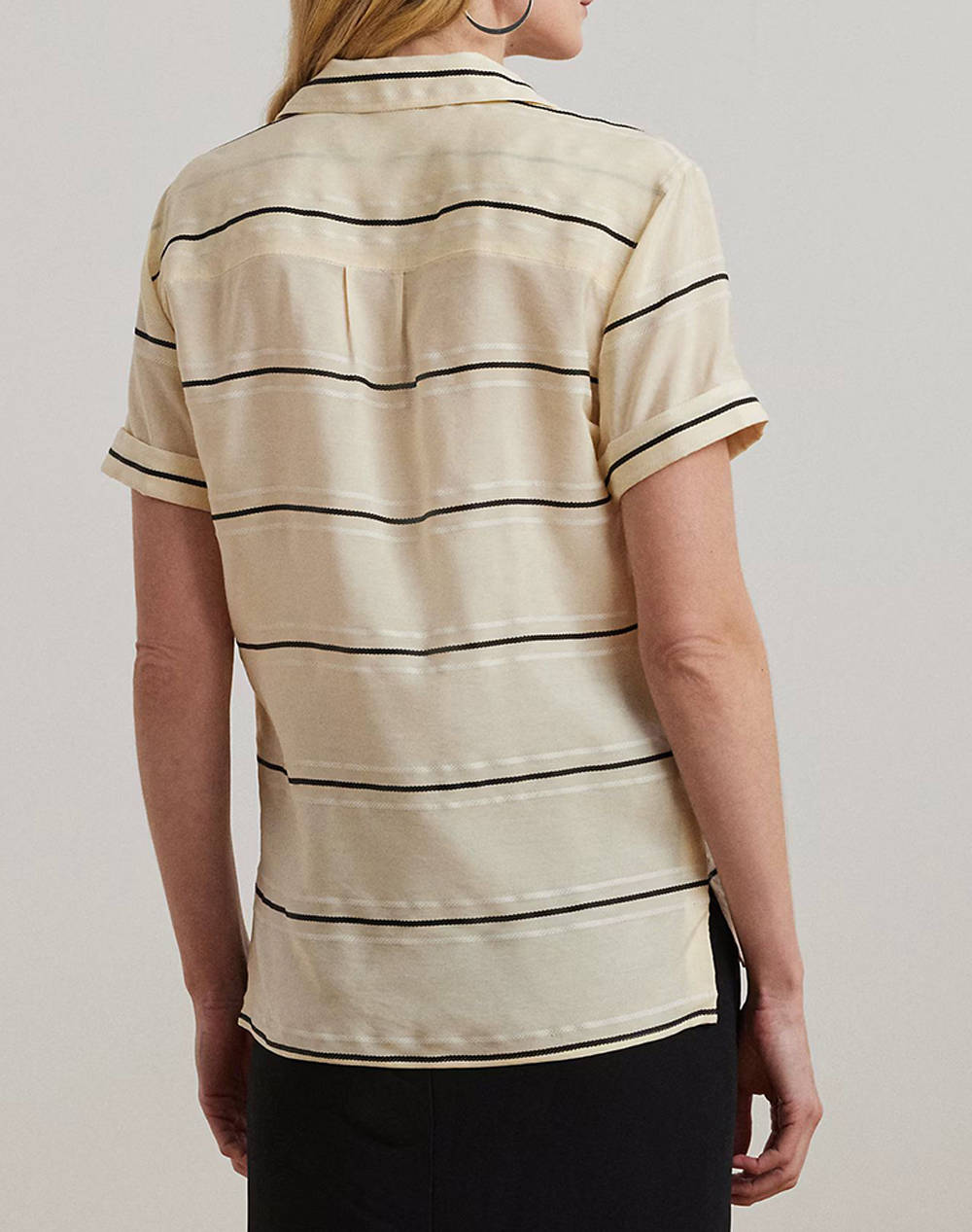 LAUREN RALPH LAUREN BEKKI-SHORT SLEEVE-BUTTON FRONT SHIRT