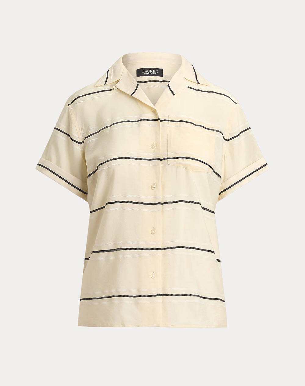 LAUREN RALPH LAUREN BEKKI-SHORT SLEEVE-BUTTON FRONT SHIRT