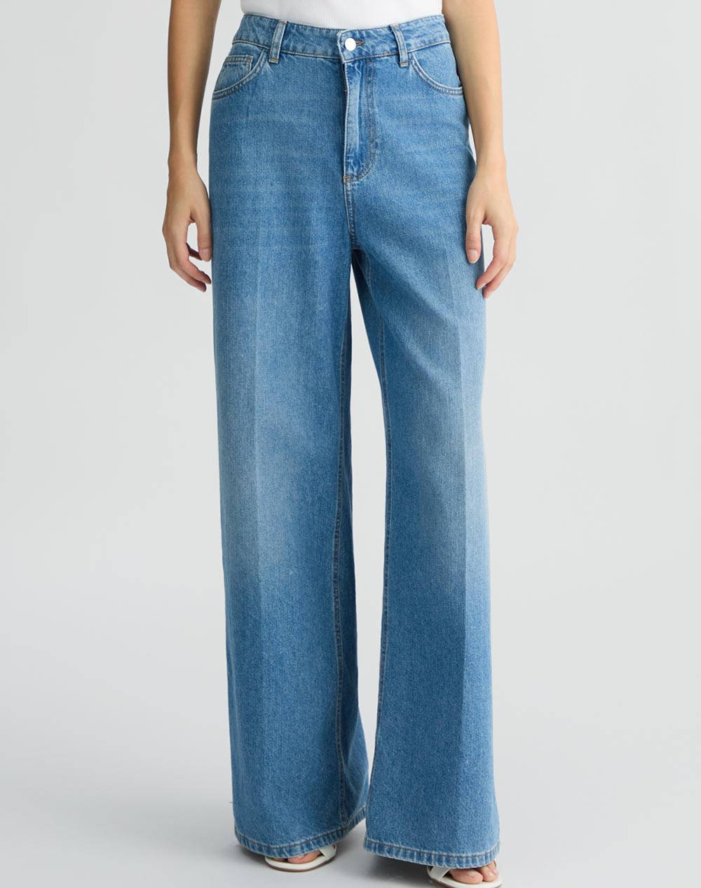LIU JO WHITE_WA5D11__PANT.FLARE FROG H.W. PANTALONI DE DAMA