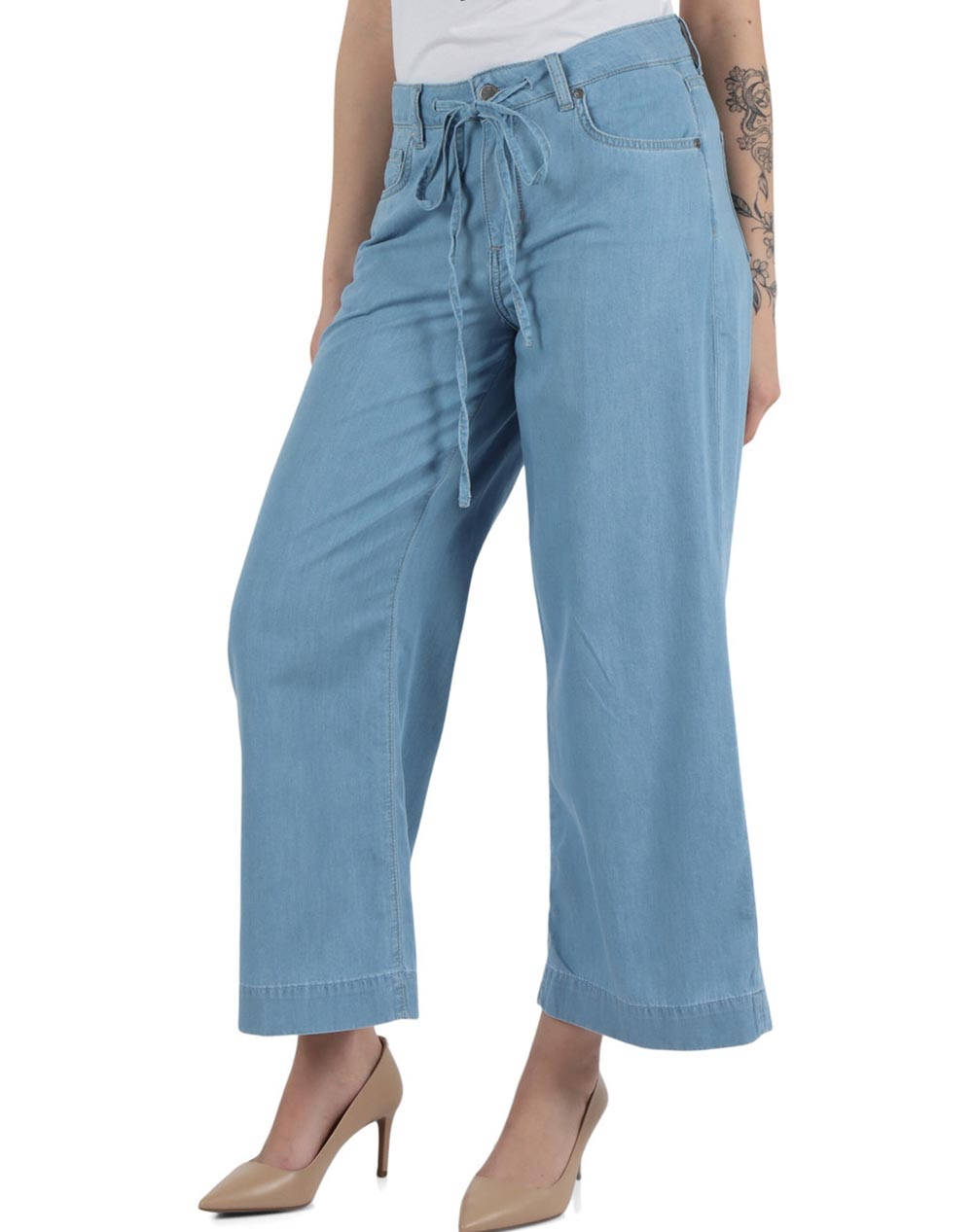 LIUJO DENIM_UA5D76_AUTHENTIC CROPPED FLARE R.W. PANTALONI DE DAMA