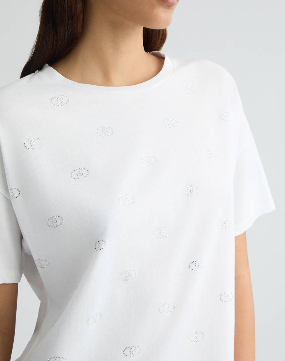 LIU JO WHITE_WA5J21__ECS T-SHIRT MODA M/C BLUZA DE DAMA