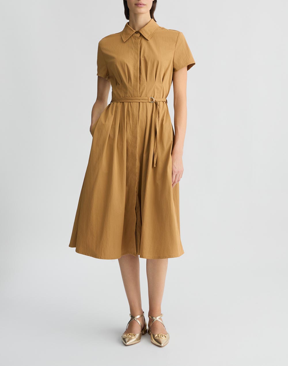 LIU JO WHITE_WA5C69__ABITO PIEGHE MIDI M/C ROCHIE DE DAMA