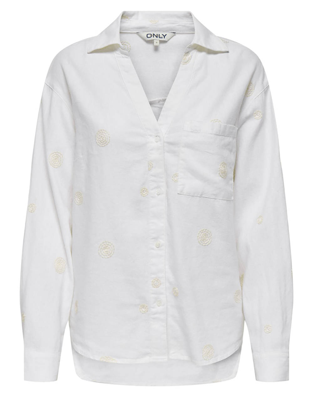 ONLY ONLCARO L/S LINEN BL EMB SHIRT CC PNT