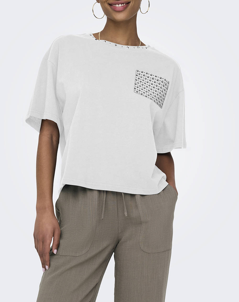 ONLY ONLTERZA S/S O-NECK TOP BOX JRS