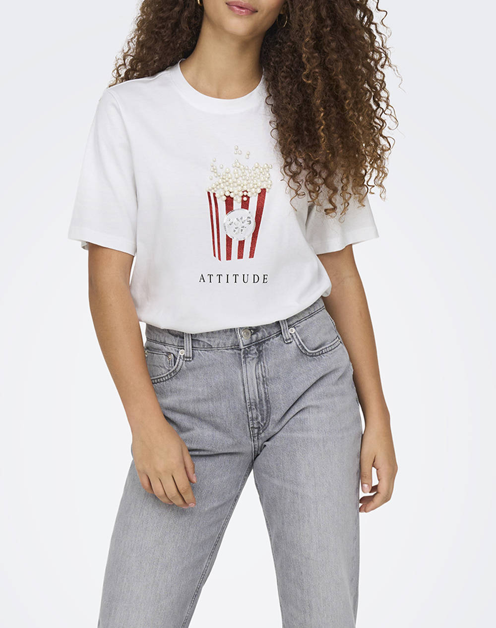 ONLY ONLBURST LIFE S/S POPCORN TOP BOX JRS
