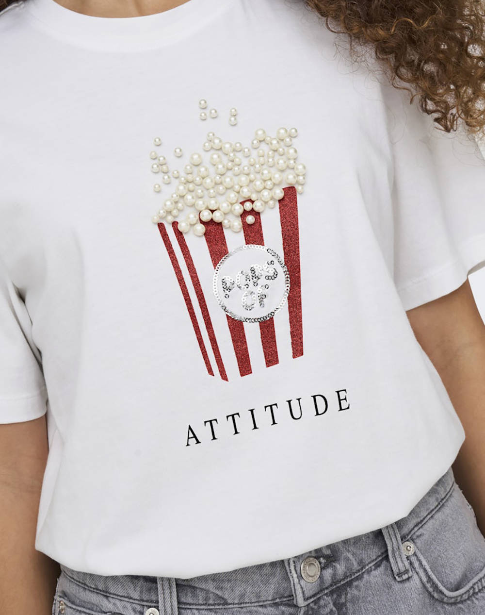 ONLY ONLBURST LIFE S/S POPCORN TOP BOX JRS