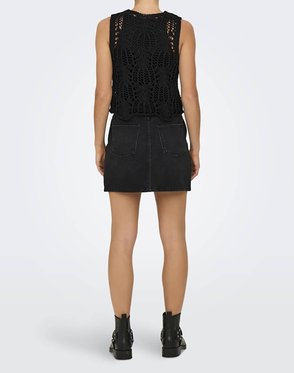 ONLY ONLLIZZY LIFE SL CROCHET TIE VEST KNT