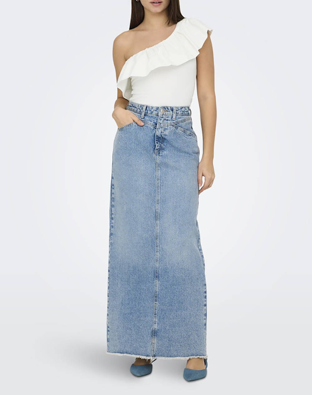 ONLY ONLSOFFY ONE SHOULDER MIX TOP BOX JRS