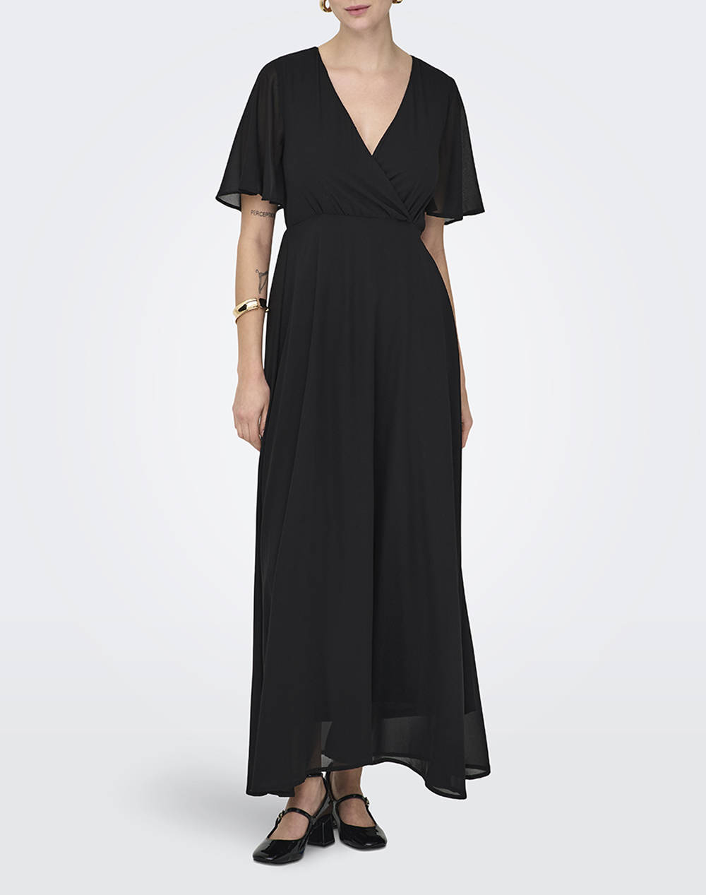 ONLY ONLSTAR LIFE S/S MIA MAXI DRESS WVN