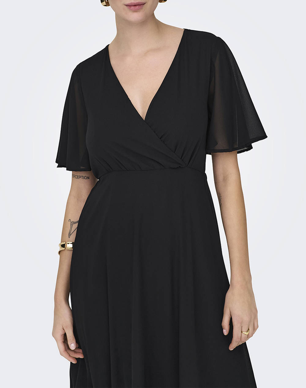 ONLY ONLSTAR LIFE S/S MIA MAXI DRESS WVN