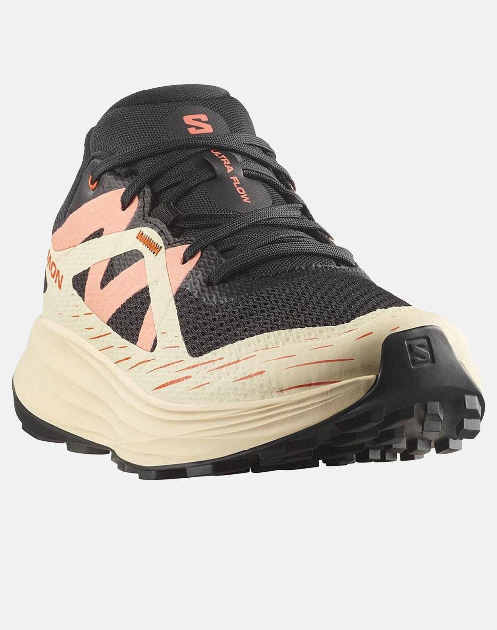 SALOMON TRAIL RUNNING - ULTRA ULTRA FLOW W BLACK / TENDER PEACH / FUSION CORAL INCALTAMINTE DE DAMA