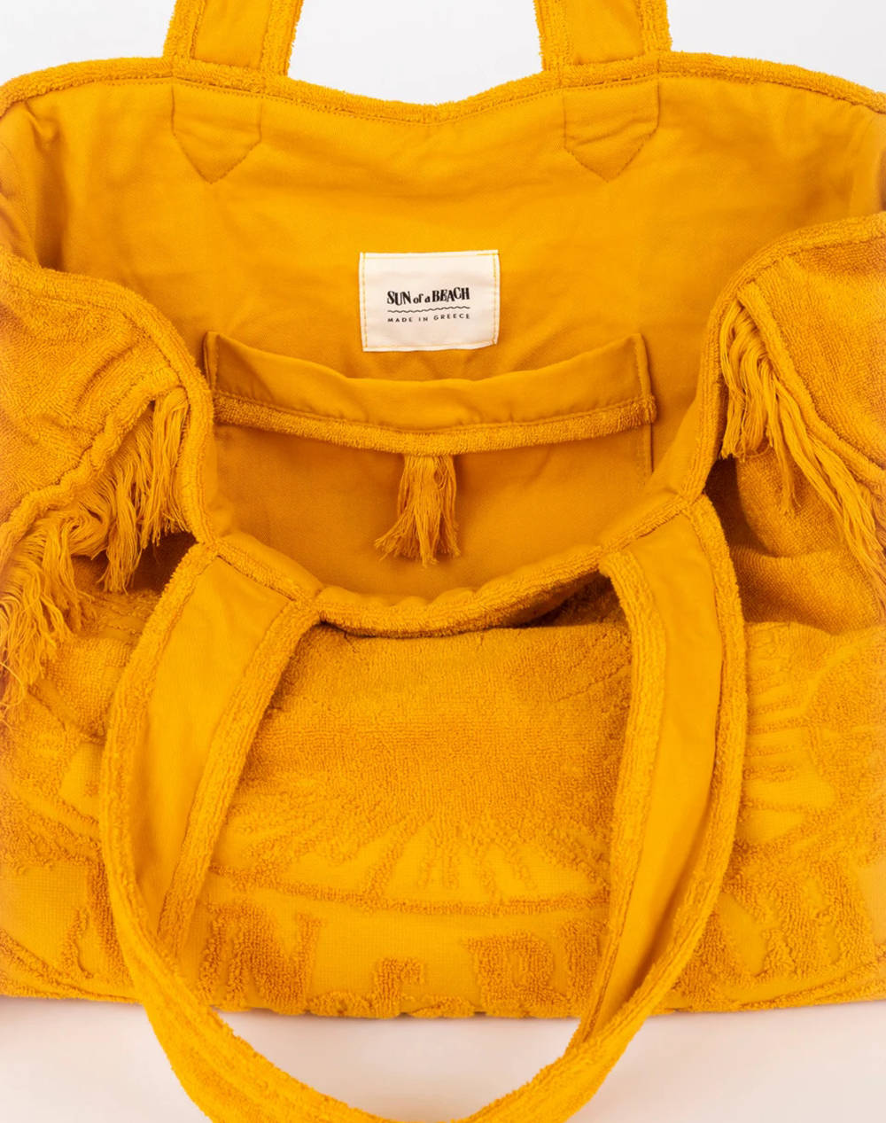SUN OF A BEACH Terry Tote Beach Bag (Dimensiuni: 44 x 40 x 17cm.)