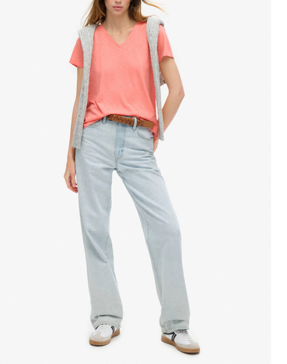 SUPERDRY D1 STUD STUDIOS SLUB EMB VEE TEE BLUZA DE DAMA