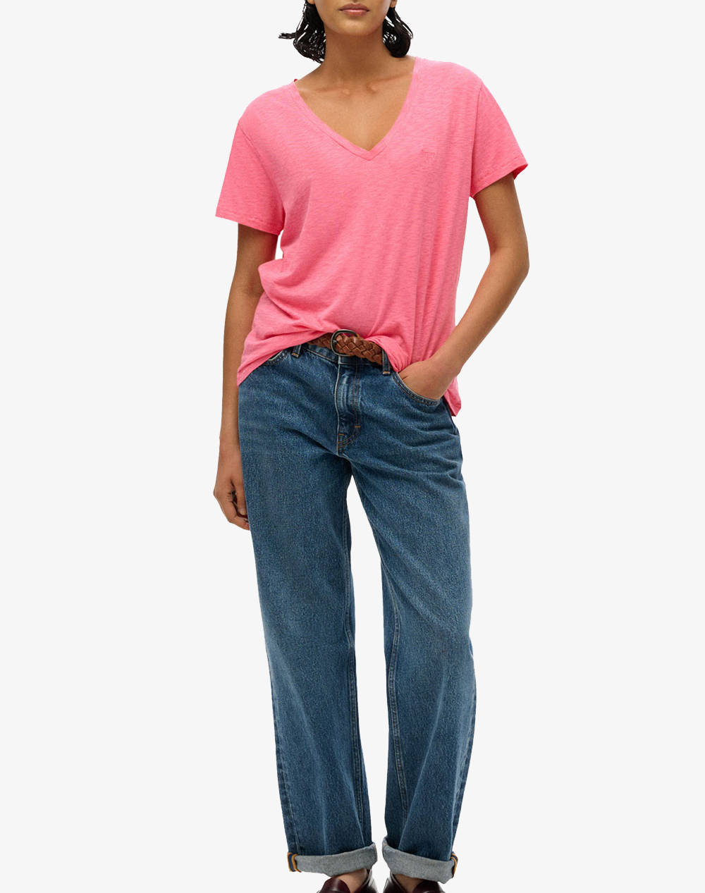 SUPERDRY D1 STUD STUDIOS SLUB EMB VEE TEE BLUZA DE DAMA