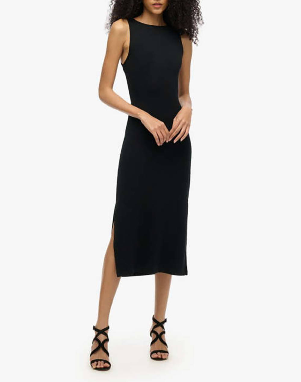 SUPERDRY D1 STUD JERSEY TWIST BACK MIDI DRESS ROCHIE DE DAMA