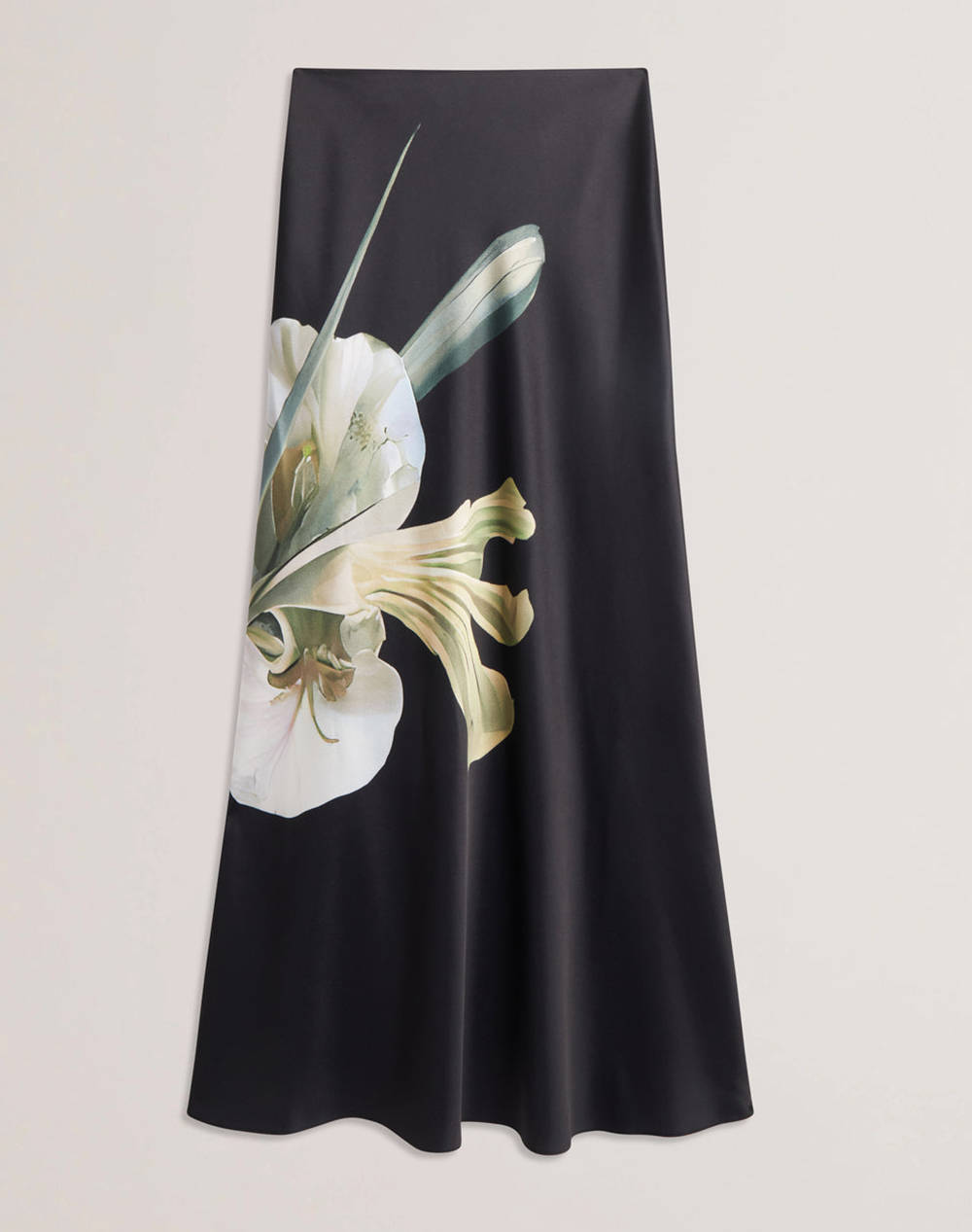 TED BAKER ZIONNA Satin Printed Maxi Skirt