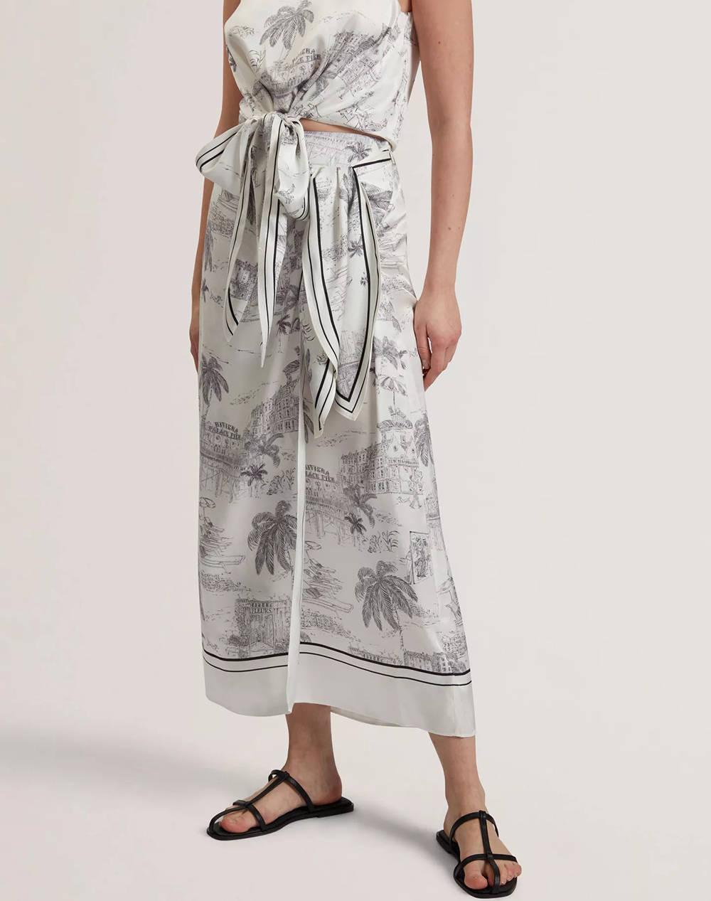 TED BAKER MELVA Knot Detail Wrap Over Midi Skirt