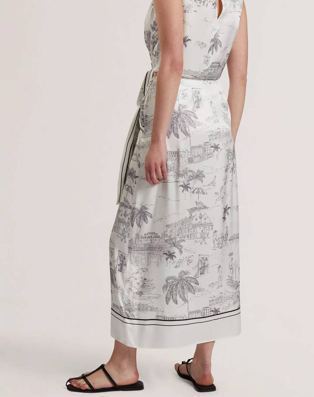 TED BAKER MELVA Knot Detail Wrap Over Midi Skirt