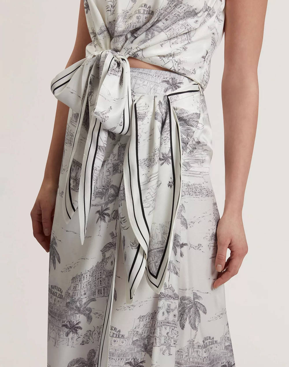 TED BAKER MELVA Knot Detail Wrap Over Midi Skirt