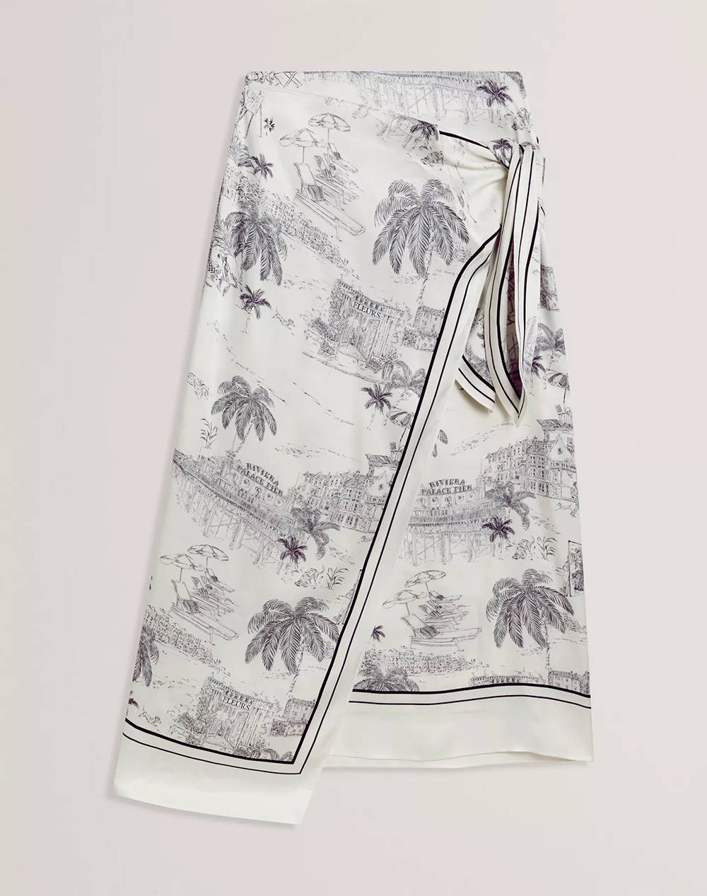 TED BAKER MELVA Knot Detail Wrap Over Midi Skirt