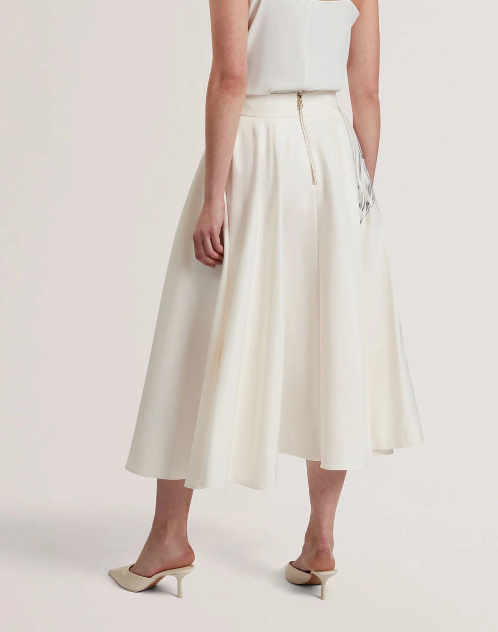 TED BAKER LAGUUNA Printed Ottoman Midi Skirt